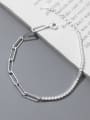 thumb 925 Sterling Silver Cubic Zirconia Geometric Minimalist Link Bracelet 1