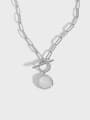 thumb 925 Sterling Silver Cats Eye Geometric Vintage Necklace 4