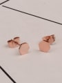 thumb Titanium smooth Geometric Minimalist Stud Earring 0