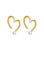 thumb Stainless steel Imitation Pearl Heart Minimalist Stud Earring 0