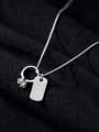 thumb 925 Sterling Silver Letter Minimalist Geometric pendant Necklace 0