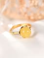 thumb 925 Sterling Silver Amber Flower Minimalist Band Ring 3