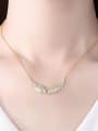 thumb Brass Cubic Zirconia Wing Hip Hop Necklace 1