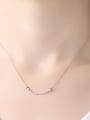 thumb 925 Sterling Silver Rhinestone  Simple shape pendant  Necklace 1