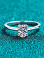 thumb 925 Sterling Silver Moissanite Geometric Classic Band Ring 0