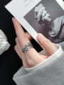 thumb 925 Sterling Silver  Vintage Wavy Flower Crown Multilayer Free Size Ring 2
