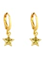 thumb Brass Cubic Zirconia Star Minimalist Huggie Earring 3