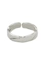 thumb Vintage  Sterling Silver With White Gold Plated Simplistic Irregular Free Size Rings 3