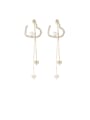 thumb Alloy With Imitation Gold Plated Trendy HeartTassel Threader Earrings 0