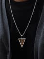 thumb Stainless steel Tiger Eye Triangle Hip Hop Necklace 2
