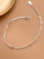thumb 925 Sterling Silver Hollow  Geometric  Chain Minimalist Link Bracelet 1