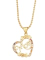 thumb Brass Cubic Zirconia Letter Vintage Heart Pendnat Necklace 3