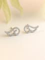 thumb 925 Sterling Silver Cubic Zirconia Wing Classic Stud Earring 2