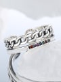 thumb 925 Sterling Silver Cubic Zirconia Geometric Chain Vintage Stackable Ring 4