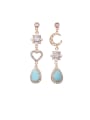 thumb Alloy With Rose Gold Plated Fashion MoonLove Asymmetry  Water Drop Drop Earrings 0