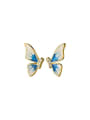 thumb 925 Sterling Silver Enamel Butterfly Minimalist Stud Earring 4