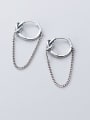 thumb 925 Sterling Silver  Vintage Round personality chain earrings 1
