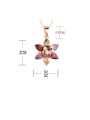 thumb Brass Cubic Zirconia Multi Color Flower Dainty Necklace 2