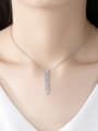 thumb Copper Cubic Zirconia White Geometric Dainty Necklace 1