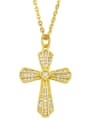 thumb Brass Cubic Zirconia Cross Ethnic Regligious Necklace 2