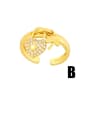 thumb Brass Cubic Zirconia Heart Ethnic Band Ring 1