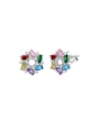 thumb 925 Sterling Silver Cubic Zirconia Flower Dainty Cluster Earring 4