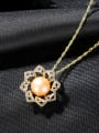thumb 925 Sterling Silver Rhinestone Flower Dainty Necklace 3