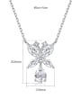 thumb Brass Cubic Zirconia Butterfly Classic Necklace 3