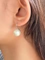 thumb 925 Sterling Silver Imitation Pearl Ball Minimalist Hook Earring 1