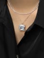 thumb 925 Sterling Silver Natural Stone Geometric Vintage Necklace 3