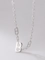 thumb 925 Sterling Silver Letter Minimalist Hollow Chain Necklace 4
