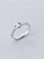 thumb 925 Sterling Silver With Platinum Plated Fashion Round Free Size Rings 1