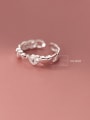 thumb 925 Sterling Silver Cubic Zirconia Heart Minimalist Band Ring 4