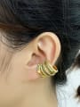 thumb Brass Cubic Zirconia Geometric Vintage Stud Earring 2