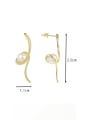 thumb Brass Imitation Pearl Irregular Minimalist Drop Earring 2
