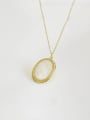thumb Pure Silver 18k-gold Oval Shell Necklace 0