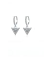 thumb 925 Sterling Silver Moissanite Triangle Dainty Huggie Earring 3