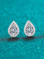 thumb 925 Sterling Silver Moissanite Water Drop Classic Stud Earring 0