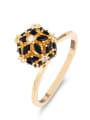 thumb Brass Cubic Zirconia Ball Statement Cocktail Ring 1