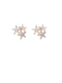 thumb Alloy With Imitation Gold Plated Cute Star Stud Earrings 0
