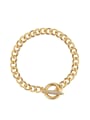 thumb Brass Cubic Zirconia Hollow Geometric Chain Vintage Link Bracelet 0