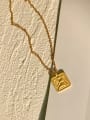 thumb Titanium Angel Wing Square Necklace Necklace 2