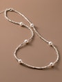 thumb 925 Sterling Silver Minimalist Beaded Necklace 0