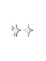 thumb 925 Sterling Silver Minimalist four-pointed star Stud Earring 0