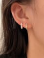 thumb 925 Sterling Silver Cubic Zirconia Geometric Dainty Huggie Earring 3