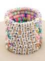 thumb Stainless steel Multi Color Polymer Clay Letter Bohemia Stretch Bracelet 0