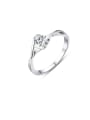 thumb 925 Sterling Silver Cubic Zirconia White Irregular Classic Band Ring 0