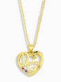 thumb Brass Cubic Zirconia  Minimalist Letter Heart Pendant  Necklace 3