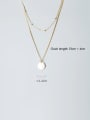 thumb 925 sterling silver round minimalist Fashion Round Double Chain  necklace 4