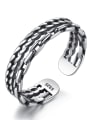 thumb 925 Sterling Silver Vintage fashion fine twist rope woven Stackable Ring 0